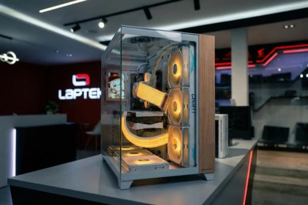 Un PC monté et exposé dans la boutique Laptek