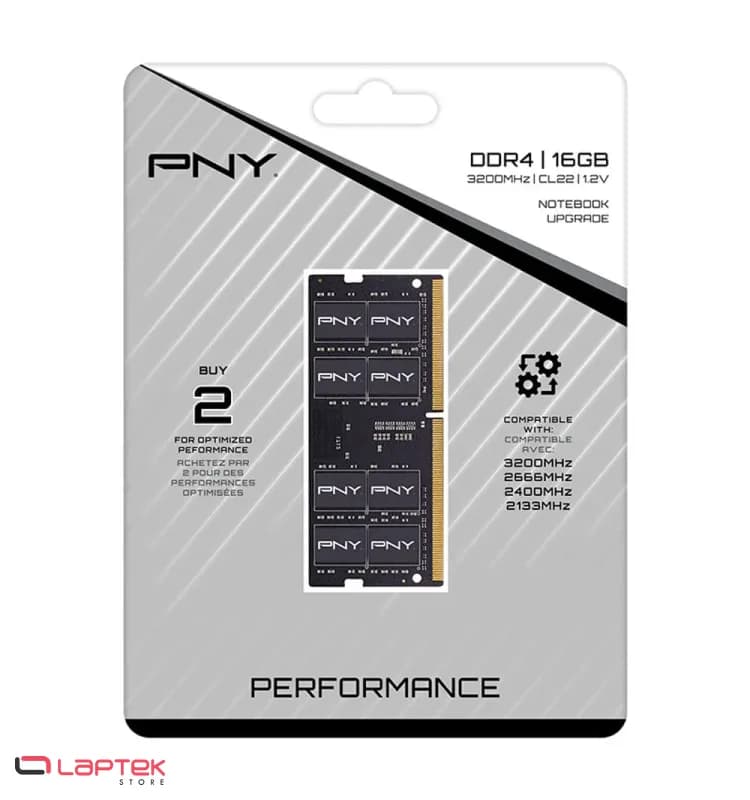 Barrette Mémoire PNY 16Go DDR4 3200MHz SO-DIMM PNY - Vue 1 | Laptek Store Tunisie
