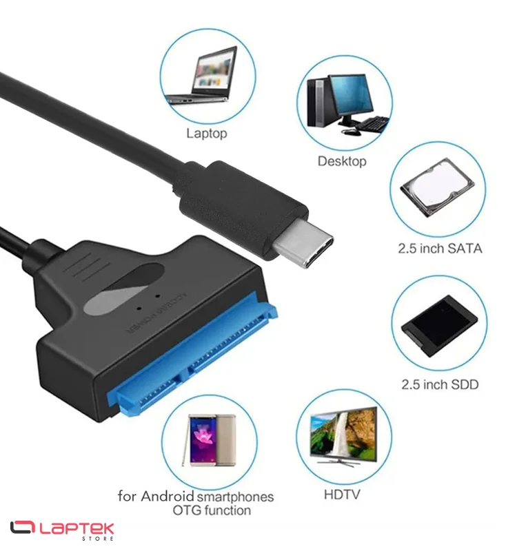 Cable Adaptateur SATA vers USB-C 3.0 - Vue 1 | Laptek Store Tunisie