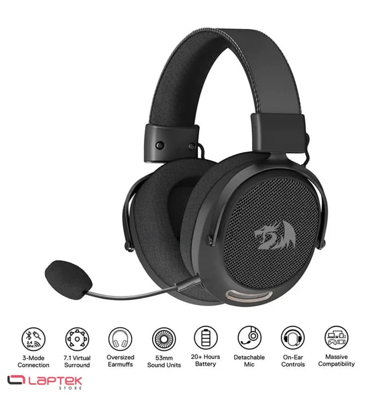 Casque Gamer - REDRAGON H858 Arrow PRO CARBON 7.1 Wireless REDRAGON - Vue 1 | Laptek Store Tunisie