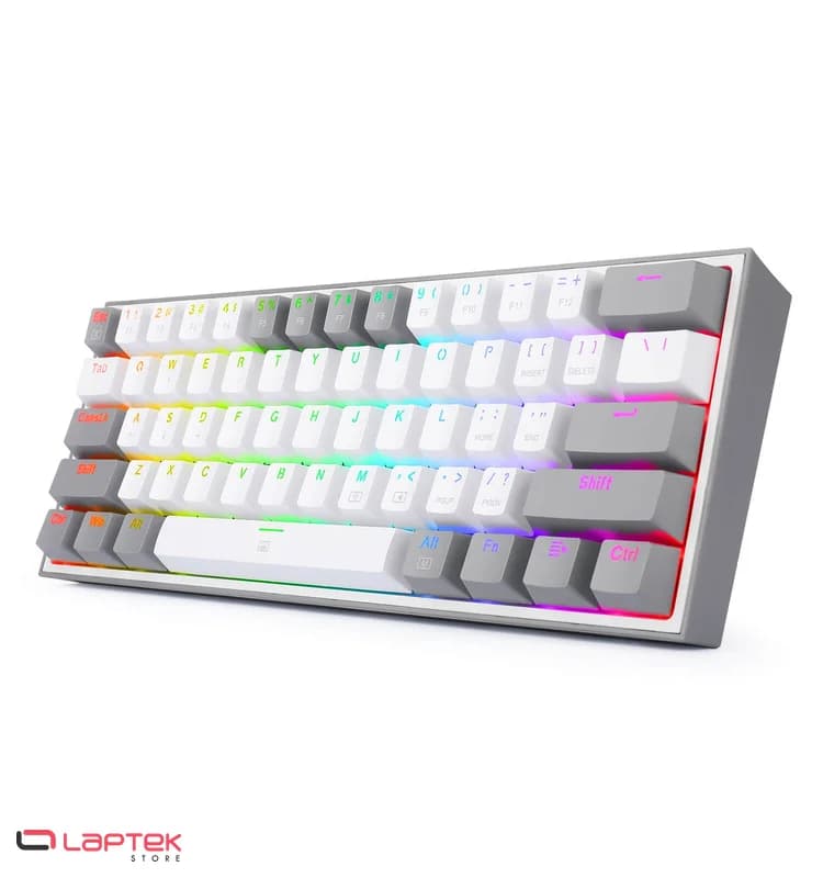 Clavier Gamer - Mécanique REDRAGON K617 FIZZ 60% RGB WHITE & GREY AZERTY REDRAGON - Vue 1 | Laptek Store Tunisie
