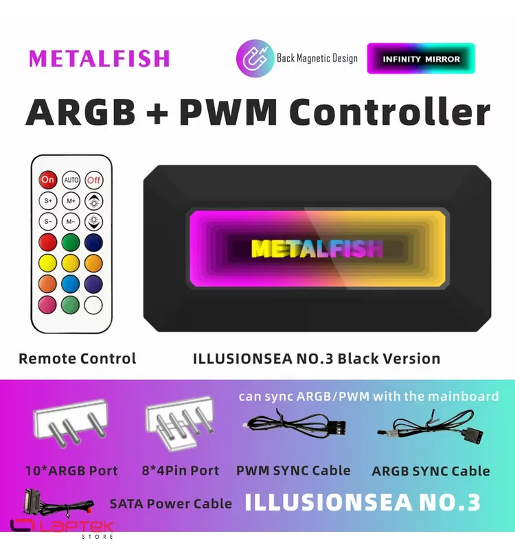 CONTRÔLEUR DE VENTILATEURS METALFISH ILLUSION SEA ARGB - NOIR - Vue 1 | Laptek Store Tunisie