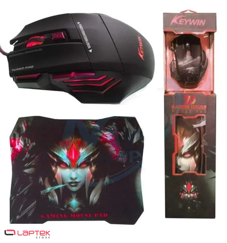 Ensemble Souris Gamer et Tapis KEYWIN 7D - Vue 1 | Laptek Store Tunisie