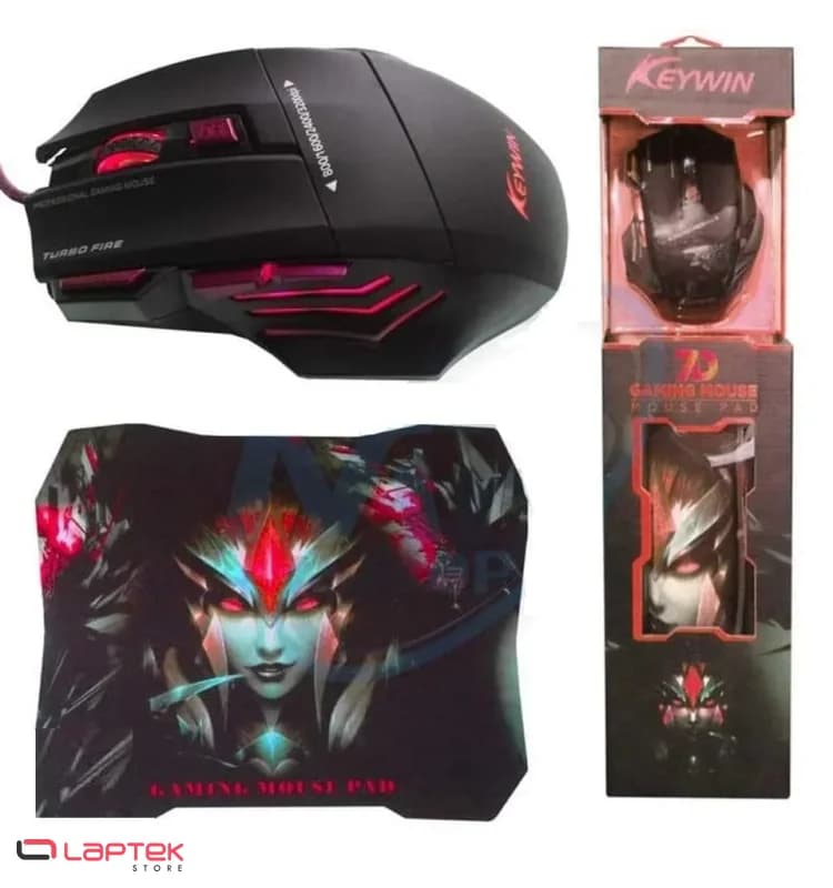 Ensemble Souris Gamer et Tapis KEYWIN 7D - Vue 1 | Laptek Store Tunisie