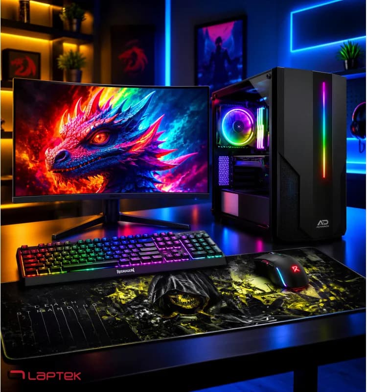 Full Setup Gamer Ryzen 5 3600 GTX 1660 Super 6 Go · 16 Go DDR4 3200 · SSD 480 Go · Écran Redragon Amber 27" 144 Hz - Vue 1 | Laptek Store Tunisie