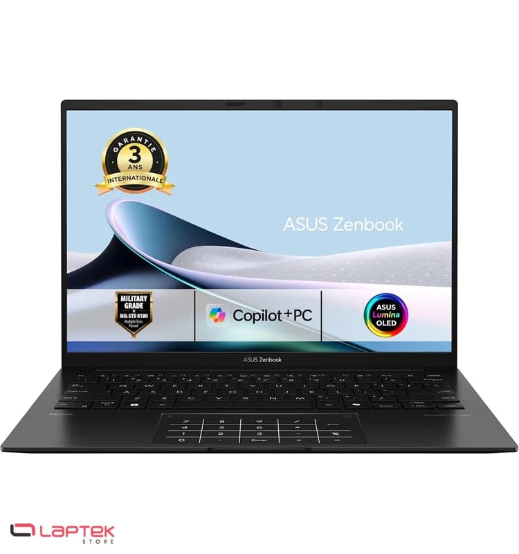 Portable ASUS Zenbook 14 OLED|AMD Ryzen AI 7 445|32 Go RAM DDR5|1 To SSD ASUS - Vue 1 | Laptek Store Tunisie