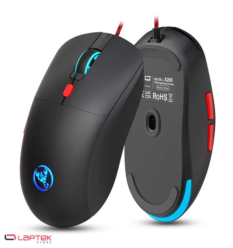 Souris Gamer USB HXSJ X200 Noir - RGB 125Hz HXSJ - Vue 1 | Laptek Store Tunisie
