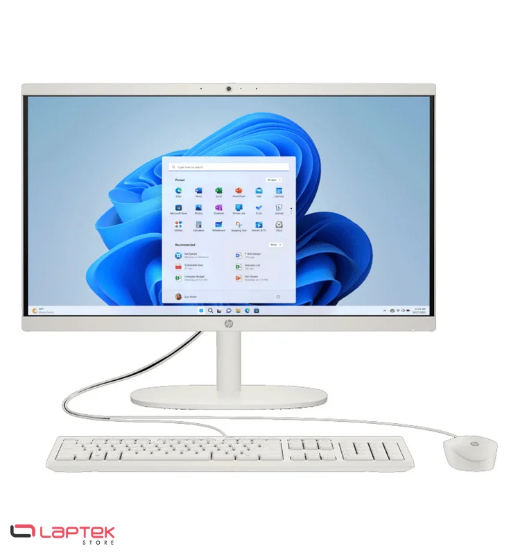 All-in-One HP 21.45" - Intel Core i3-N300 - 8Go RAM - 512Go SSD - Blanc HP - Vue 1 | Laptek Store Tunisie