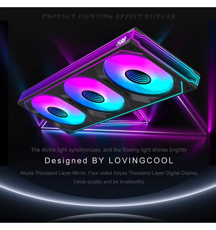 Bloc de Ventilation Intégré LOVINGCOOL LG-360-Y Black – 360mm, Connecteur PWM 4-Pin, 5V ARGB & Miroir Infini LOVINGCOOL  - Miniature 4