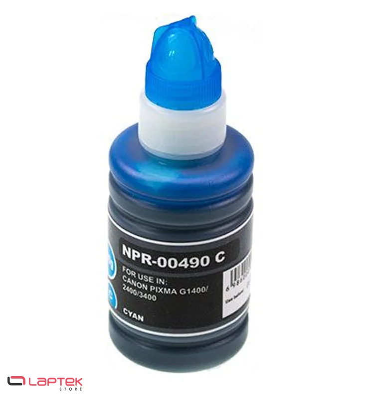 Bouteille d’encre cyan compatible GI-490C (adaptable) CANON - Vue 1 | Laptek Store Tunisie
