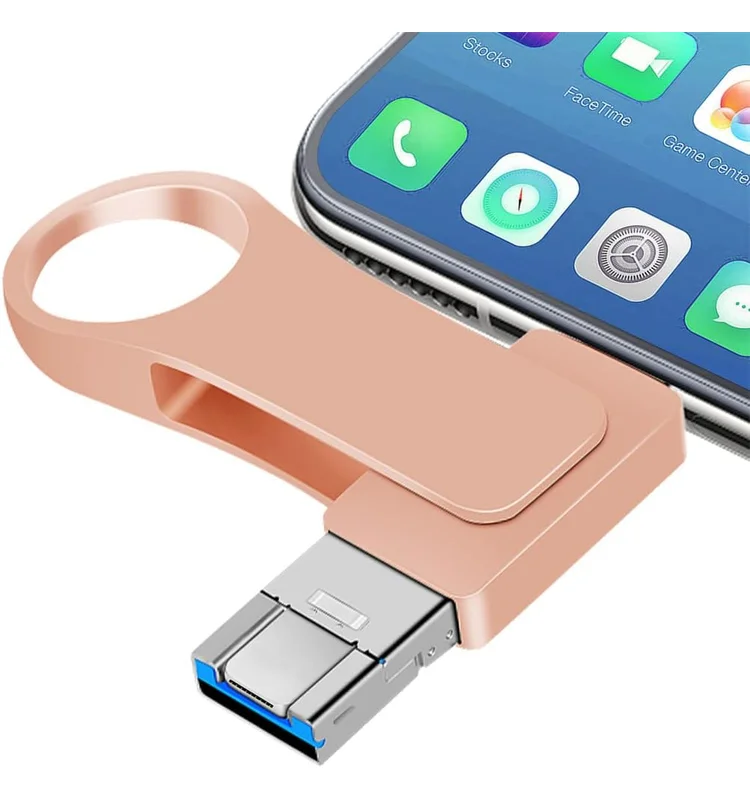 Clé USB 3.0 haute vitesse 4 en 1 de 512 Go pour smartphones, tablettes et ordinateurs Android - Miniature 4