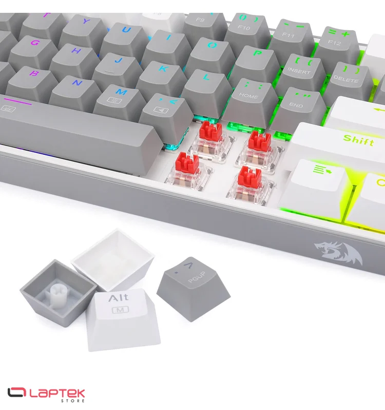 Clavier Gamer - Mécanique REDRAGON K617 FIZZ 60% RGB GREY & WHITE AZERTY REDRAGON  - Miniature 2