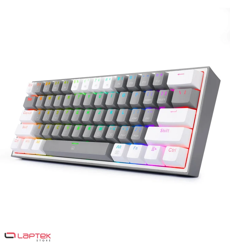 Clavier Gamer - Mécanique REDRAGON K617 FIZZ 60% RGB GREY & WHITE AZERTY REDRAGON  - Vue 1 | Laptek Store Tunisie
