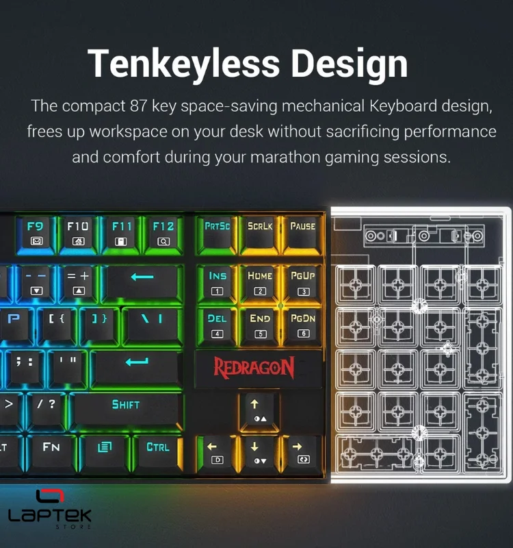 Clavier Gamer - REDRAGON KUMARA MECANIQUE K552 RED SWITCH REDRAGON  - Miniature 2