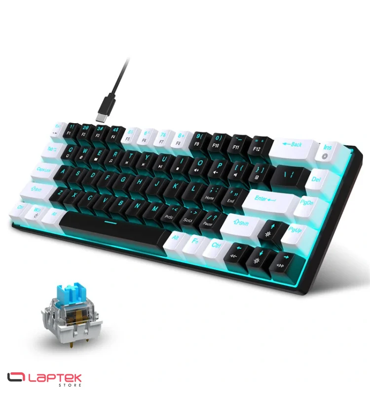 Clavier Gamer HXSJ Filaire Mécanique V800 - Blanc&Noir HXSJ - Miniature 3