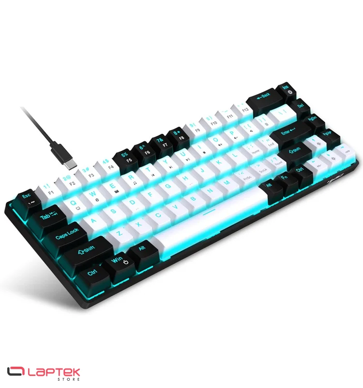 Clavier Gamer HXSJ Filaire Mécanique V800 - Blanc&Noir HXSJ - Vue 1 | Laptek Store Tunisie