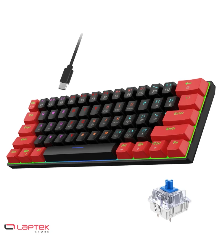 Clavier Gamer HXSJ Filaire Mécanique V900 - Noir&Rouge HXSJ - Vue 1 | Laptek Store Tunisie