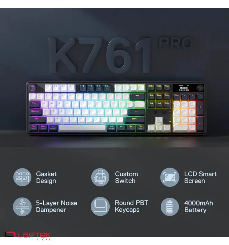 CLAVIER REDRAGON MECANIQUE WYVERN LCD PRO K761WB-RGB-PRO  REDRAGON  - Miniature 3