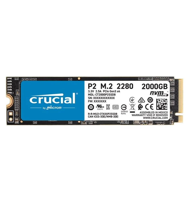 Disque Dur Interne SSD Crucial P2 M.2 PCIe NVMe / 1 To CRUCIAL - Miniature 2