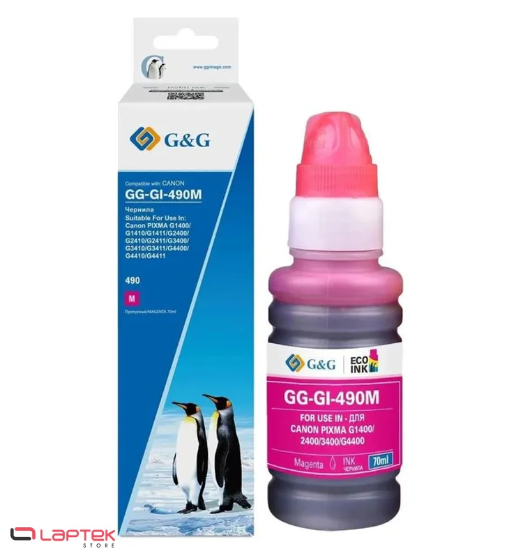 Encre Compatible G&G 490M / NPR-490M Magenta – Adaptable CANON - Vue 1 | Laptek Store Tunisie