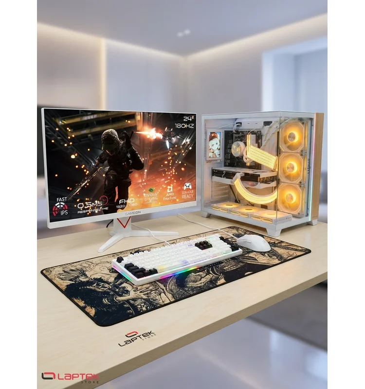 Full SETUP WHITE MONSTER BUILD  Intel Core i7-14700KF -  GeForce RTX 3080 – 10 Go White Edition - 16GB (2x8) DDR4 3600MHz RGB - ADATA LEGEND 710 – 1To - Vue 1 | Laptek Store Tunisie