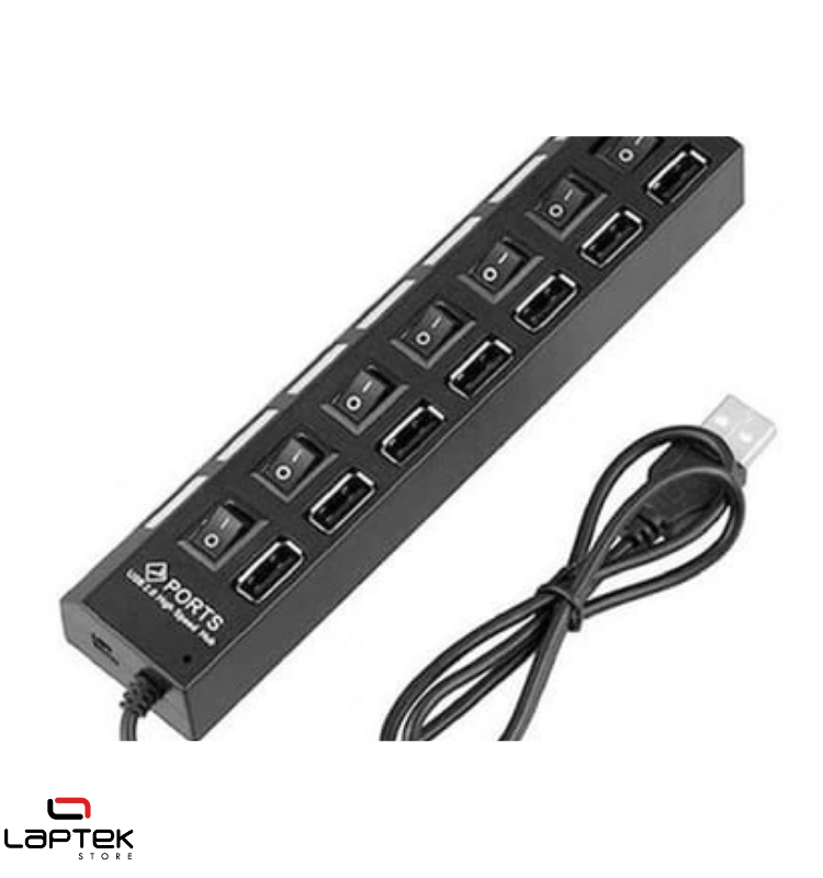 HUB USB 7 PORTS avec interrupteur - Vue 1 | Laptek Store Tunisie