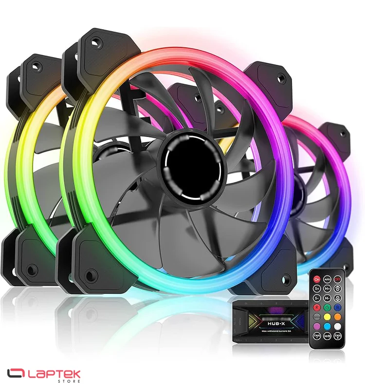 Pack de 3 Ventilateurs LOVINGCOOL Gaming RGB - Vue 1 | Laptek Store Tunisie