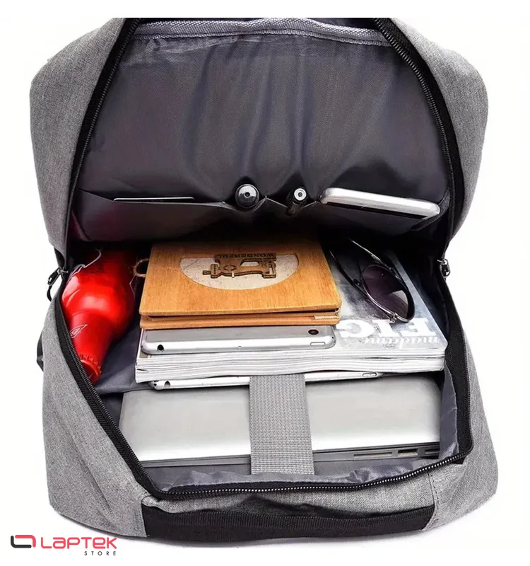 Sac à dos pour Pc Portable 15.6" BACKPACK + Sacoche + Trousse - Gris - Miniature 4