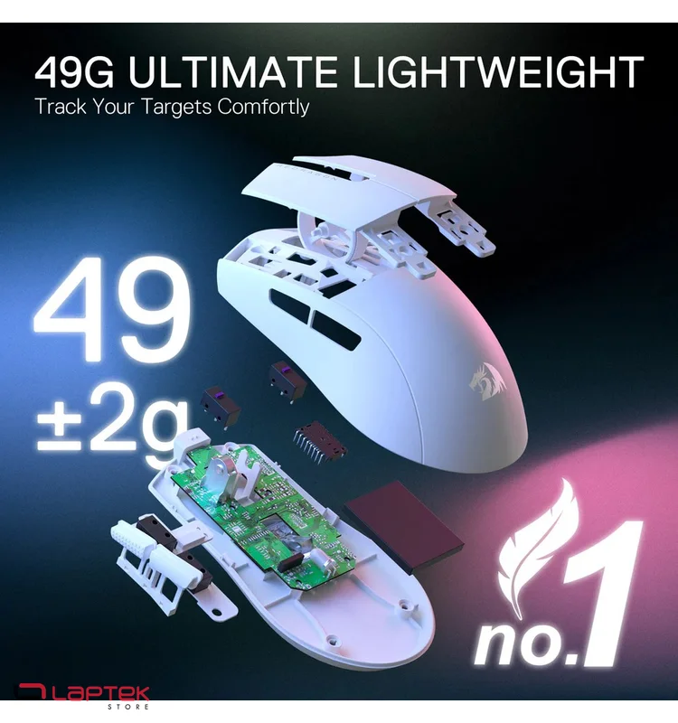 SOURIS GAMER - REDRAGON K1NG M916 STANDARD (1 kHz) BLANC REDRAGON  - Miniature 3