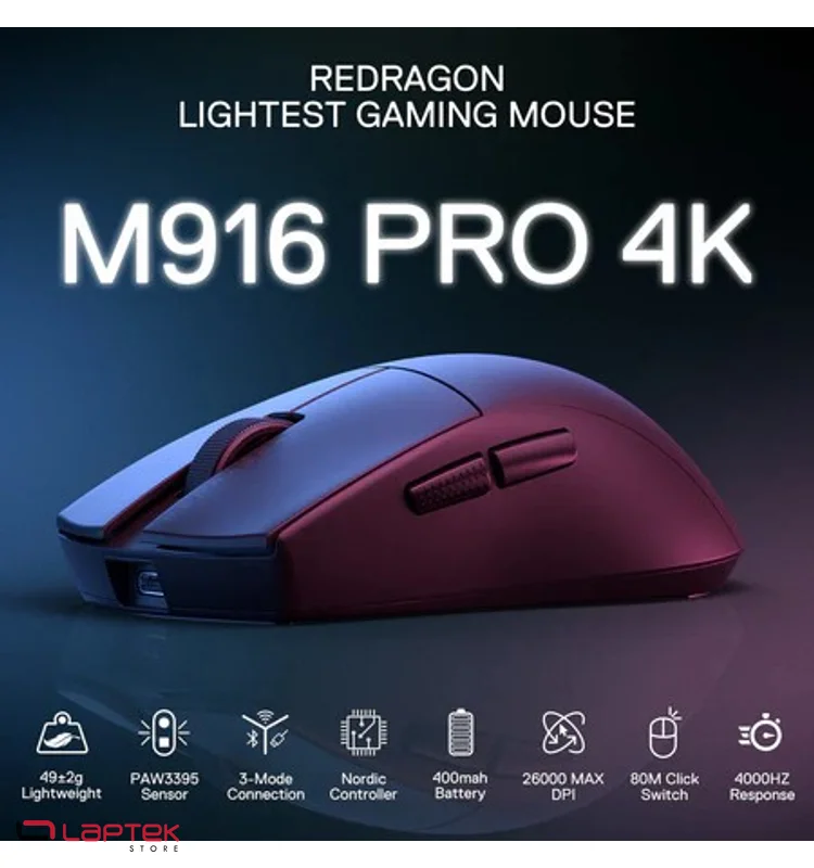 SOURIS REDRAGON K1NG 4K PRO M916-PRO-4K BLACK REDRAGON  - Miniature 2