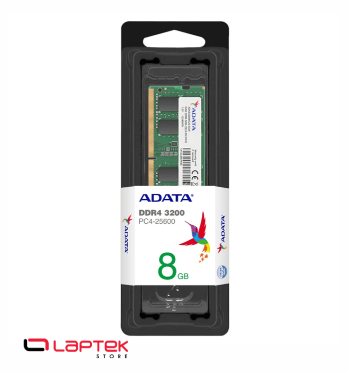 Barrette Mémoire ADATA Pour Pc Portable - Capacité RAM: 8 Go - Taux de transfert des données: 3200 MHz - Norme mémoire: DDR4 - Support de mémoire: 260-pin SO-DIMM - Tension de la Mémoire: 1.2V