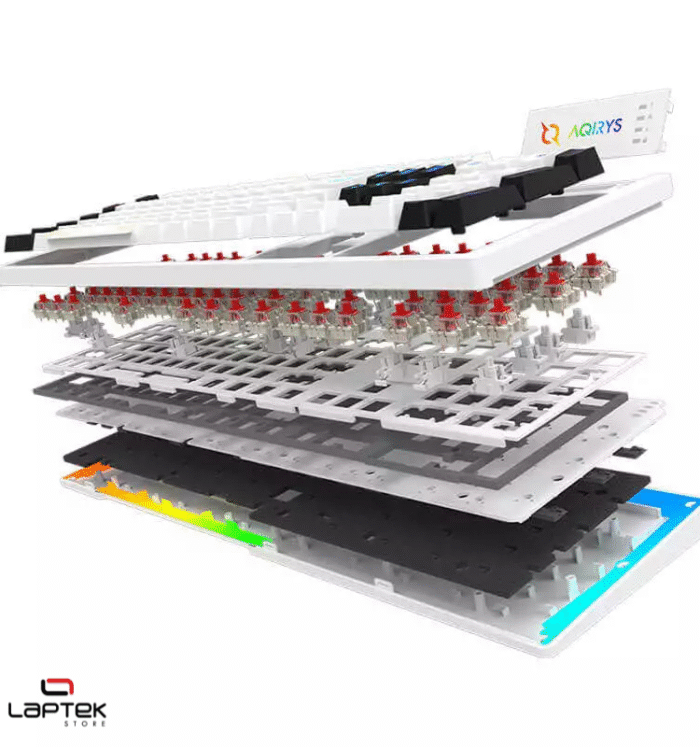 Clavier Mécanique AQIRYS ALUDRA, 100% Anti-ghosting, RGB -White