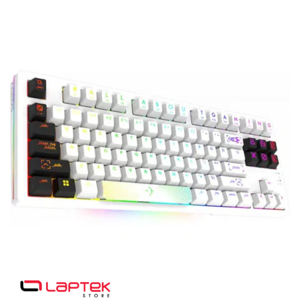 CLAVIER GAMER MÉCANIQUE AQIRYS ALUDRA TKL 100% ANTI-GHOSTING RGB - BLANC - TN