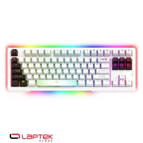 CLAVIER GAMER MÉCANIQUE AQIRYS ALUDRA TKL 100% ANTI-GHOSTING RGB - BLANC - TN