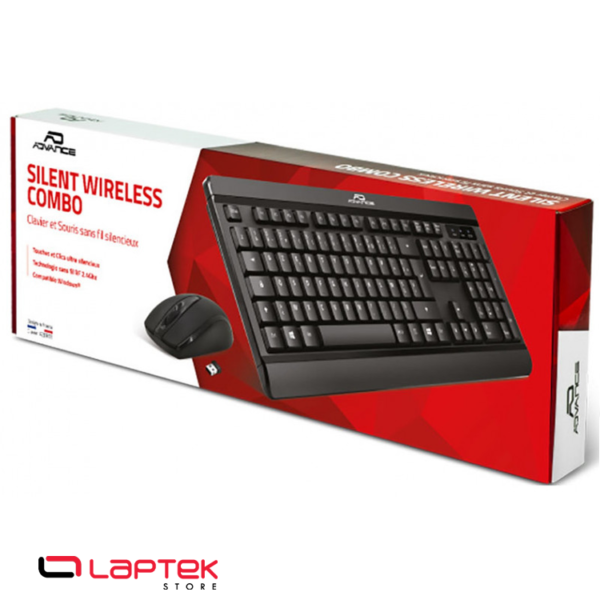 ENSEMBLE CLAVIER ET SOURIS SANS FIL ADVANCE SILENT