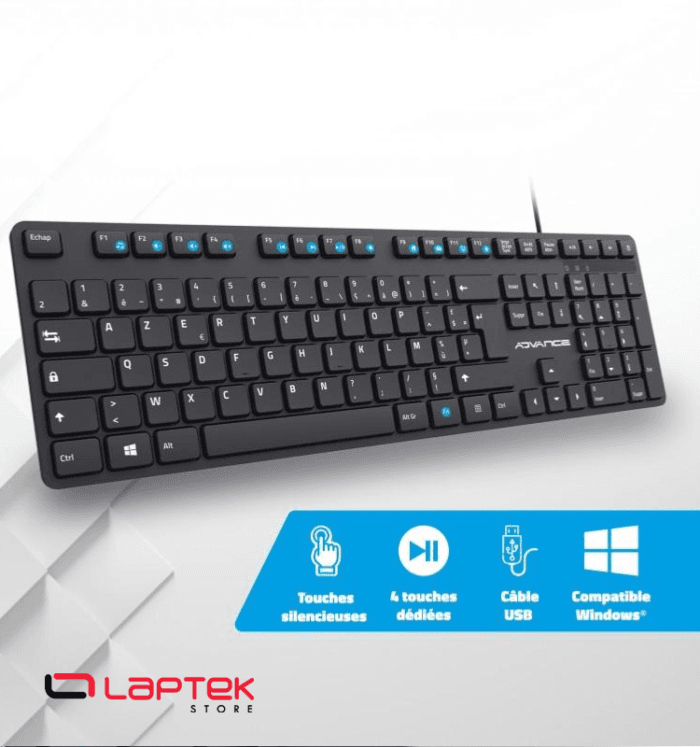 CLAVIER Advance Silencieux Filaire-CLA-5100