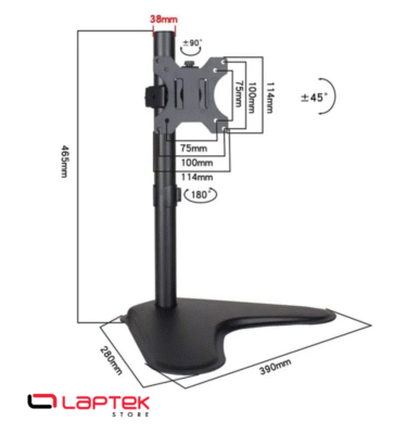 Support De Bureau Sbox Pour 1 Moniteur Lcd 13- 32 – Noir – LCD-F012