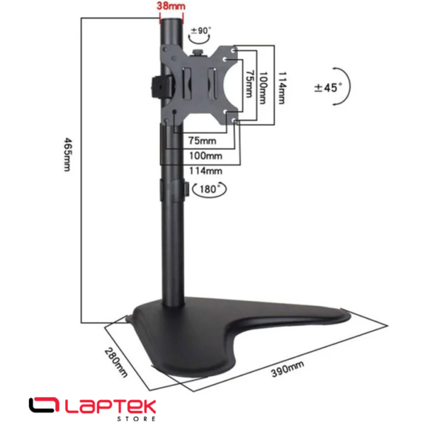 Support De Bureau Sbox Pour 1 Moniteur Lcd 13- 32 – Noir – LCD-F012