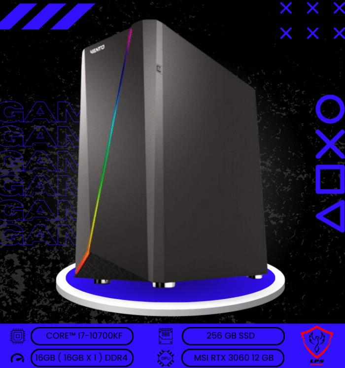 INTEL CORE I7 10700 KF | GeForce RTX 3060 | 16 RAM DDR4 | 256 SSD