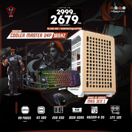 Full Setup Gamer | AMD Ryzen 5 7600X | AMD RX 580 8GB | 256 SSD 2.5 | 16 Ram DDR4 3200Mhz | MASTERLIQUID LITE 120 | WIFI