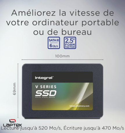 Disque Dur Integral V Série 128 GB SATA III 2.5 Internal SSD