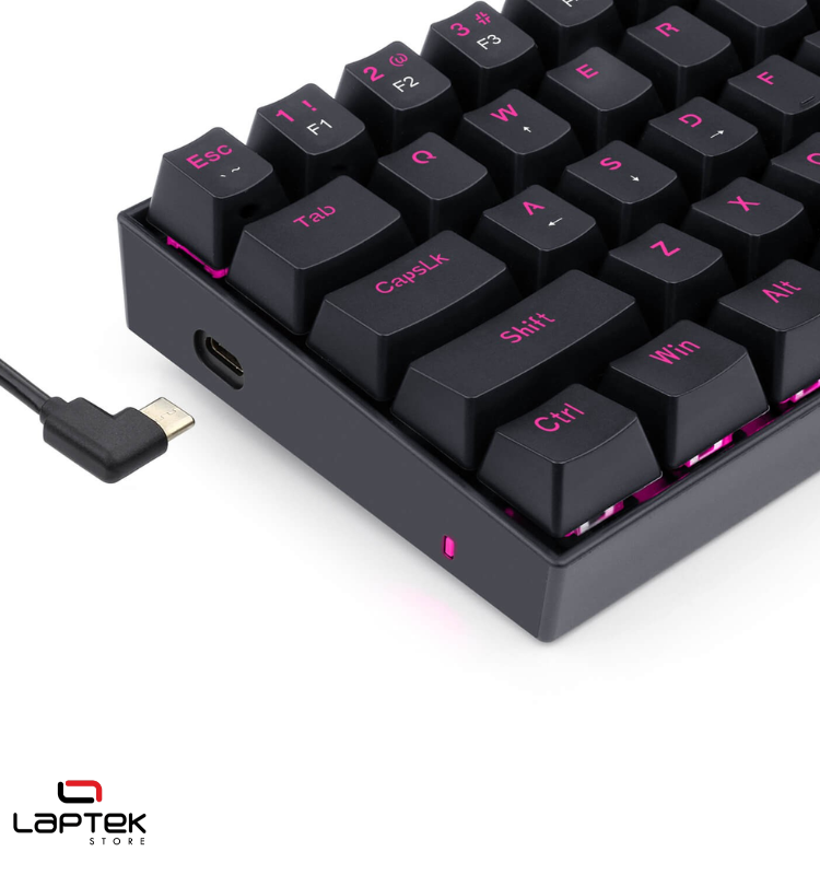 Clavier Gamer - MÉCANIQUE Redragon LAKSHMI K606 RAINBOW LED RED SWITCH - BLACK