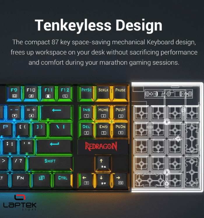 Clavier Gamer - REDRAGON KUMARA MECANIQUE K552 RED SWITCH